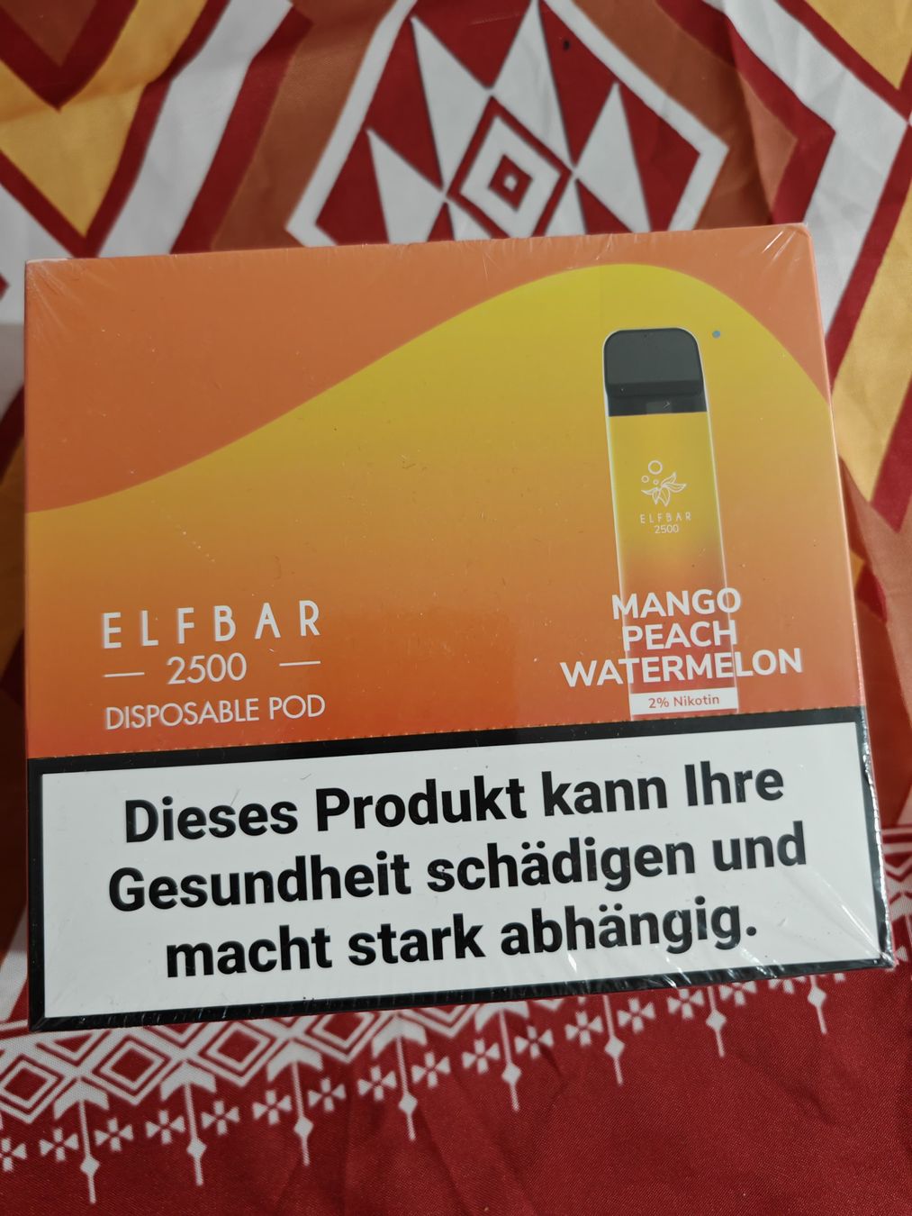 Sonstige Tabakwaren: Elfbar 2500 Disposable Pod Mango Peach Watermelon – Neu und originalverpackt aus Bern von Meriem00