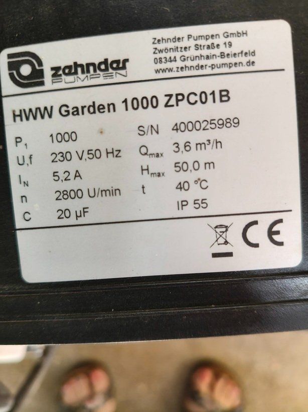 Pompe & Parti di ricambio: Zehnder Hauswasserpumpe – Usato da Untersteckholz venduto da Goenkii 1
