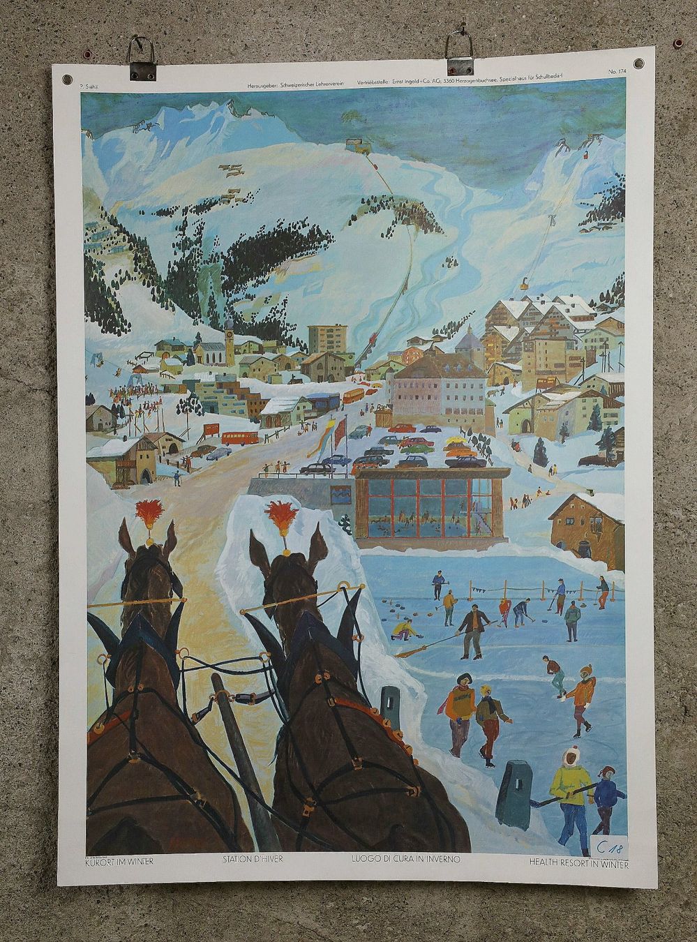 Foto & Immagini: Schulwandbild, Schulbild "Kurort im Winter" P. Stähli – Usato da Birrwil venduto da brandschatz_birrwil 1