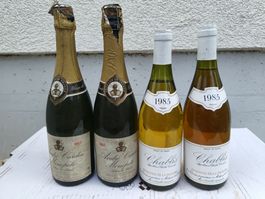 Kellerfund: 2 Fl. Chablis 1985 und 2 Fl. Schaumwein