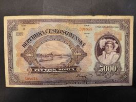 Czechoslovakia 5.000 Korun 1920 no Specimen