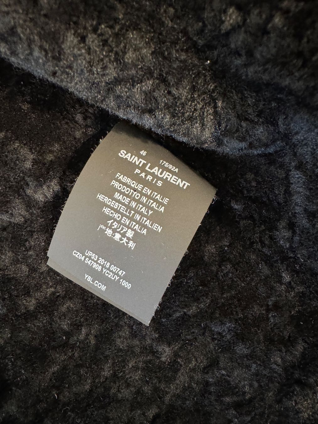 Saint Laurent Giacche: Saint Laurent Shearling Lined Leather Trucker Black Lambskin – Nuovo (secondo la descrizione) da Zürich venduto da dodichnobli 5
