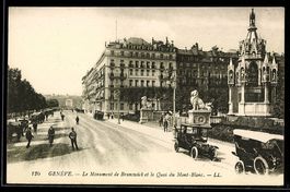 AK Genève, Le Monument de Brunswick et le Quai du Mont-Blanc