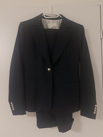 Tailleur Zara Navi Blue Pinstripe