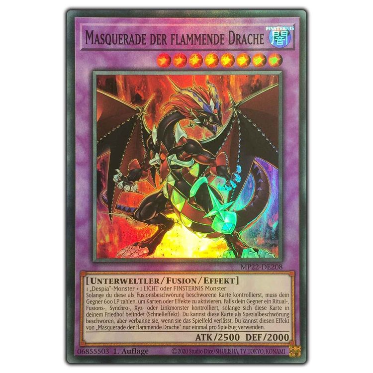 YuGIOH Masquerade der Flammende Drache Super Rare MP22DE2 Kaufen auf Ricardo