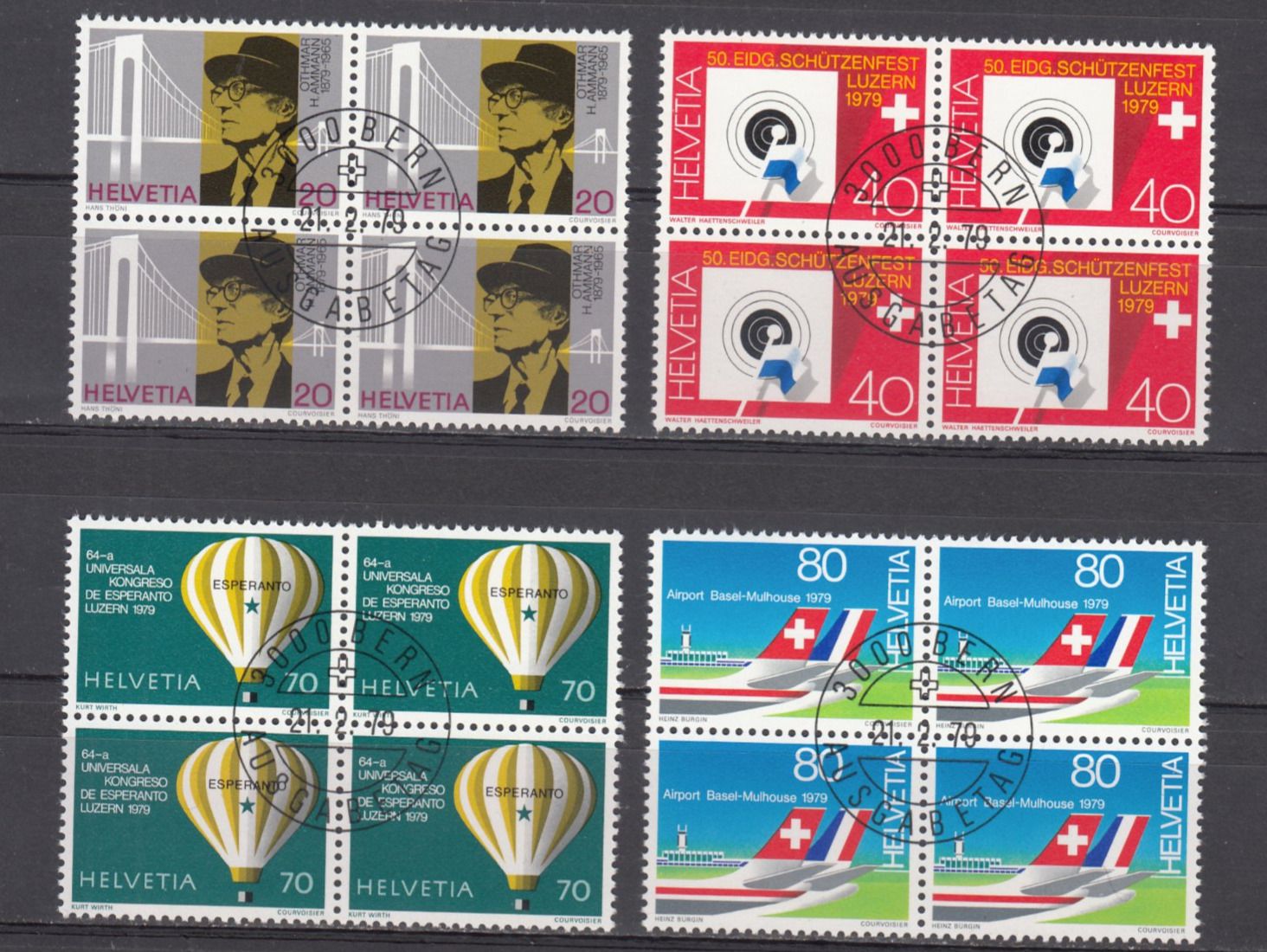 Alle Briefmarken: SBK 622 - 625 im 4er-Block mit ET – Gebraucht aus Bürglen TG von StampGraf