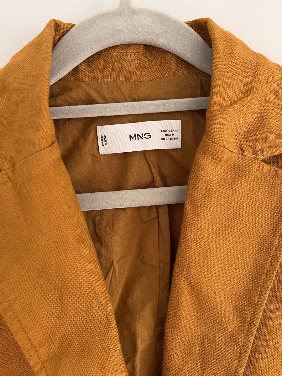 Mango Vestes: Mango Leinenblazer, Grösse M, Senfgelb – Neuf (Voir description) à Basel par fri_9wvb 2