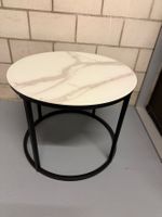 Runder Beistelltisch Marmoroptik schwarz Gestell Neu