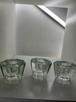 3 Kerzenständer aus Glas oder Kristallglas