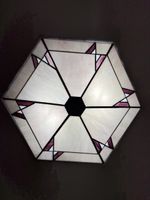 Vintage Stained Glass Ceiling Light Fixture - Stunning!