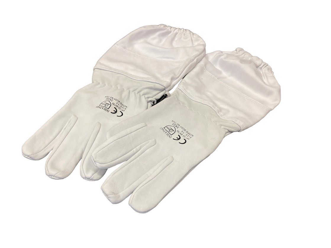 Guanti & manicotti: Imker Handschuhe Leder – Nuovo e nell'imballaggio originale da Trimmis venduto da Imkerwelt_Chur