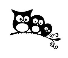 Sticker Eule Farbe Schwarz