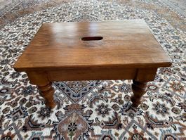 Antiker massiver Holz Schemel Schemeli Fussschemel Hocker