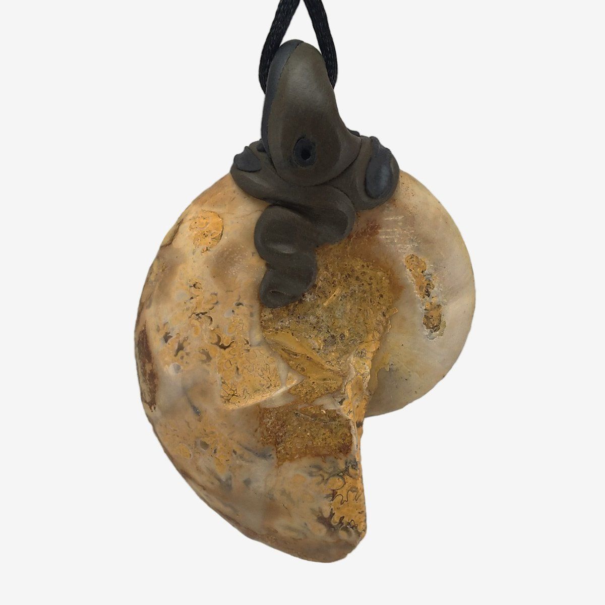 Fossili: Ammonit Fossil Steinanhänger mit Chrysokoll – Nuovo e nell'imballaggio originale da Meilen venduto da BYRD-Design 2