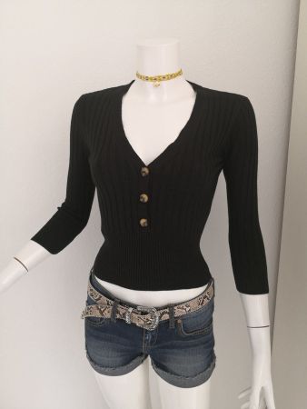 🤩MANGO STRICK PULLOVER SCHWARZ & KNÖPFE NEU & D&G P.
