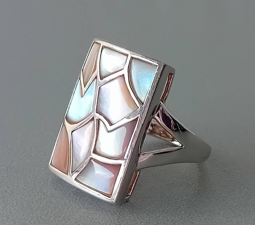 Anelli: Ring Silber rhodiniert mit Perlmutt – Usato da Stans venduto da wer_fd5f 1