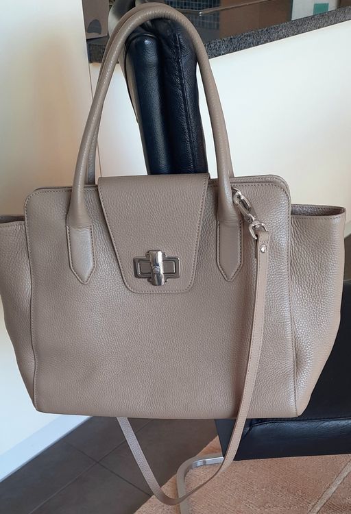 Sac Navyboot Authentique En Cuir Gris Clair Vintage - Sac à Main Femme Occasion