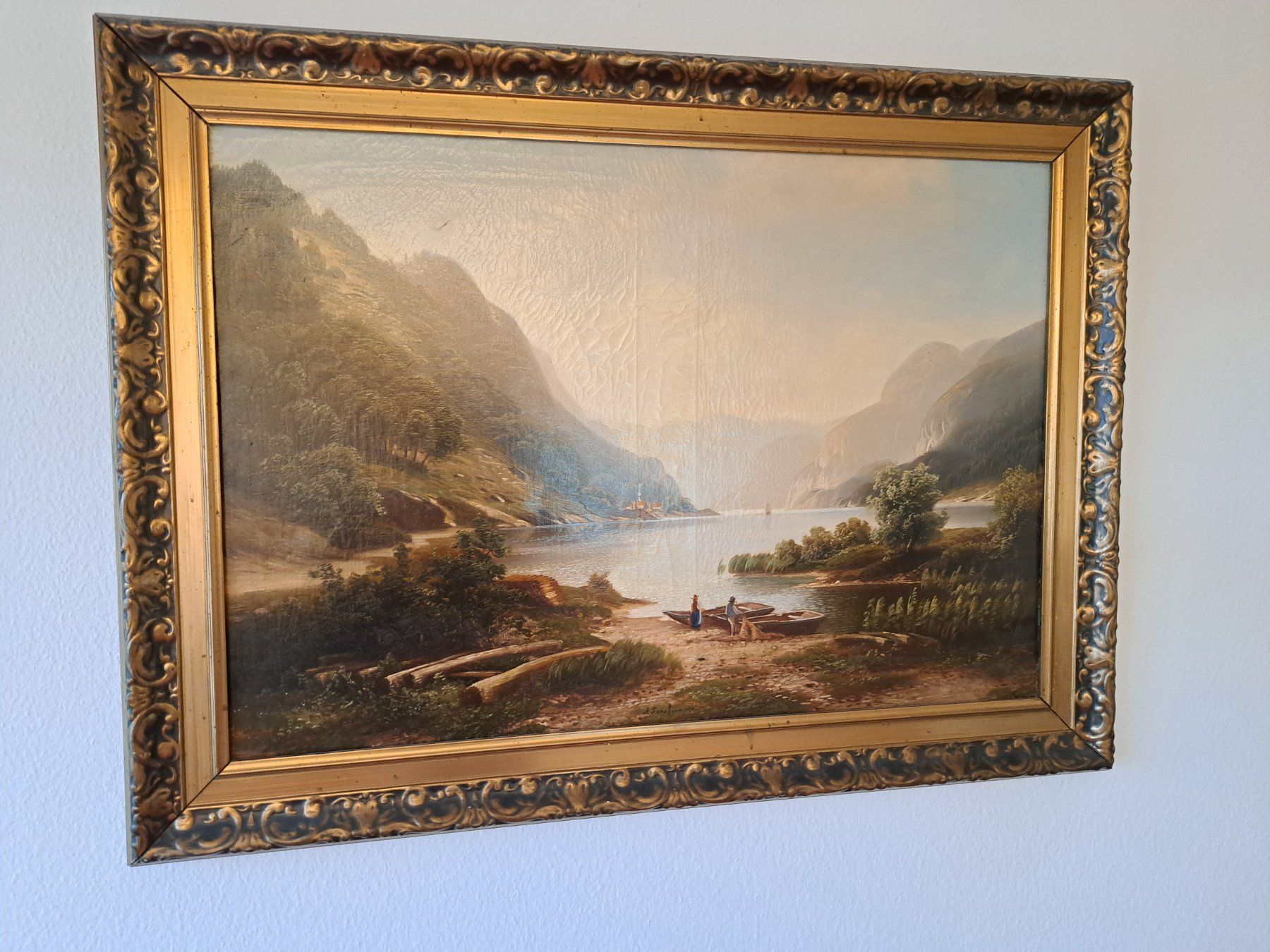 Dipinti: Arnold Friedrich Forstmann1842-1916 Gemälde Seenlandschaft – Usato da Birsfelden venduto da oleros 1