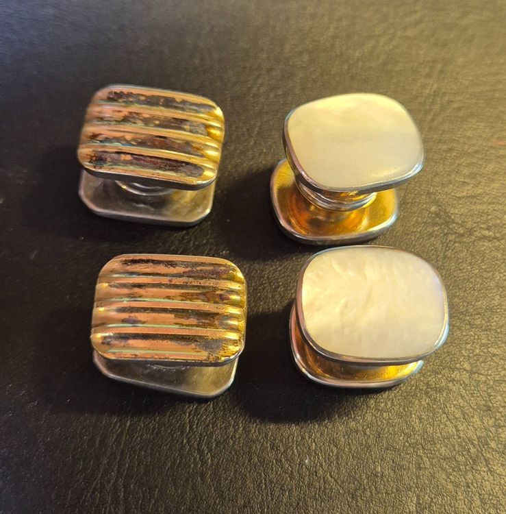 Bull & Drake Manschettenknöpfe Seidenknoten - 2 Paar Dehnbar In Beige-Blau