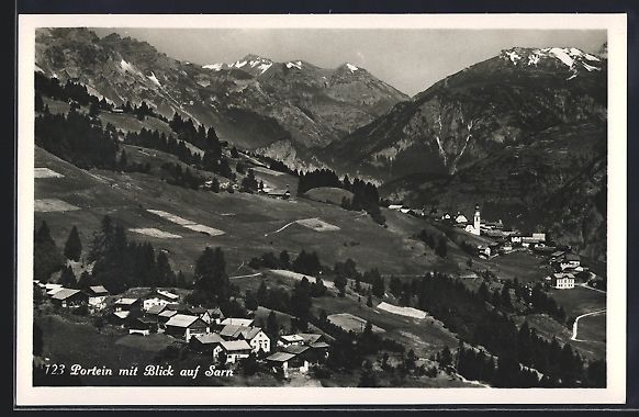 Cartoline postali: Portein, Totalansicht mit Sarn aus der V – Usato da Berlin venduto da bartko-reher