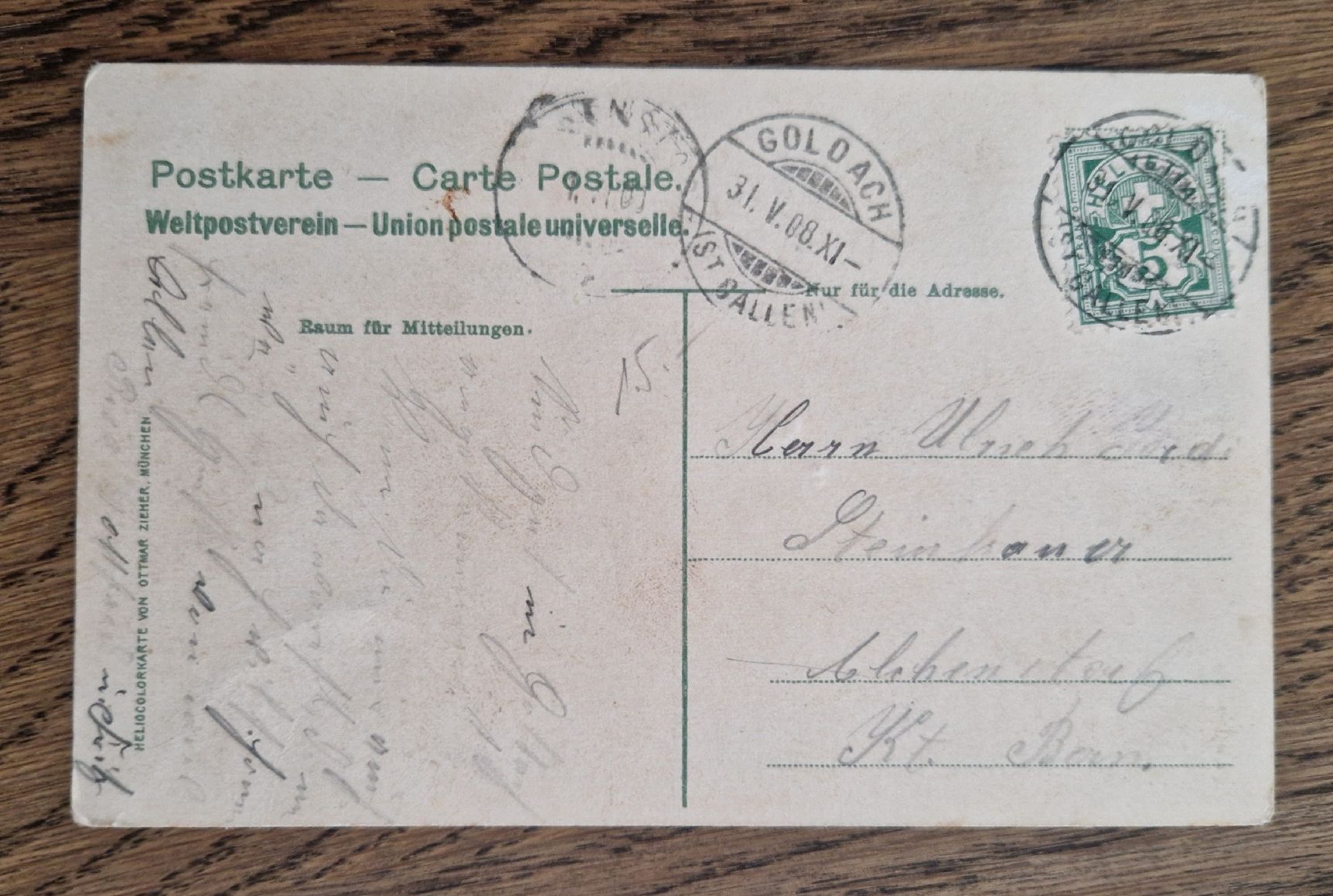 Ansichtskarten: Am Bodensee, Dampfschiff 1908 – Gebraucht aus Ebikon von Donar50 2