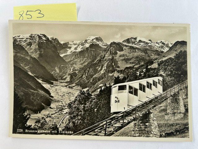 Cartes postales: alte Ansichtskarte Braunwaldbahn mit Tödikette, 1939 – D'occasion à Niederwil AG par dahu75