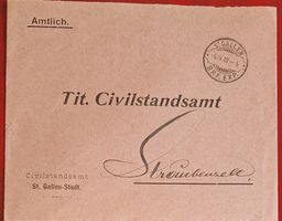Civilstandsamt Ganzsache Rasierklingenstempel St. Gallen