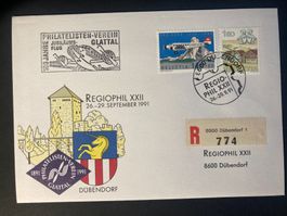Schweiz 1991 Cachet+Stempel Regiophil XXII Dübendorf R-Brief