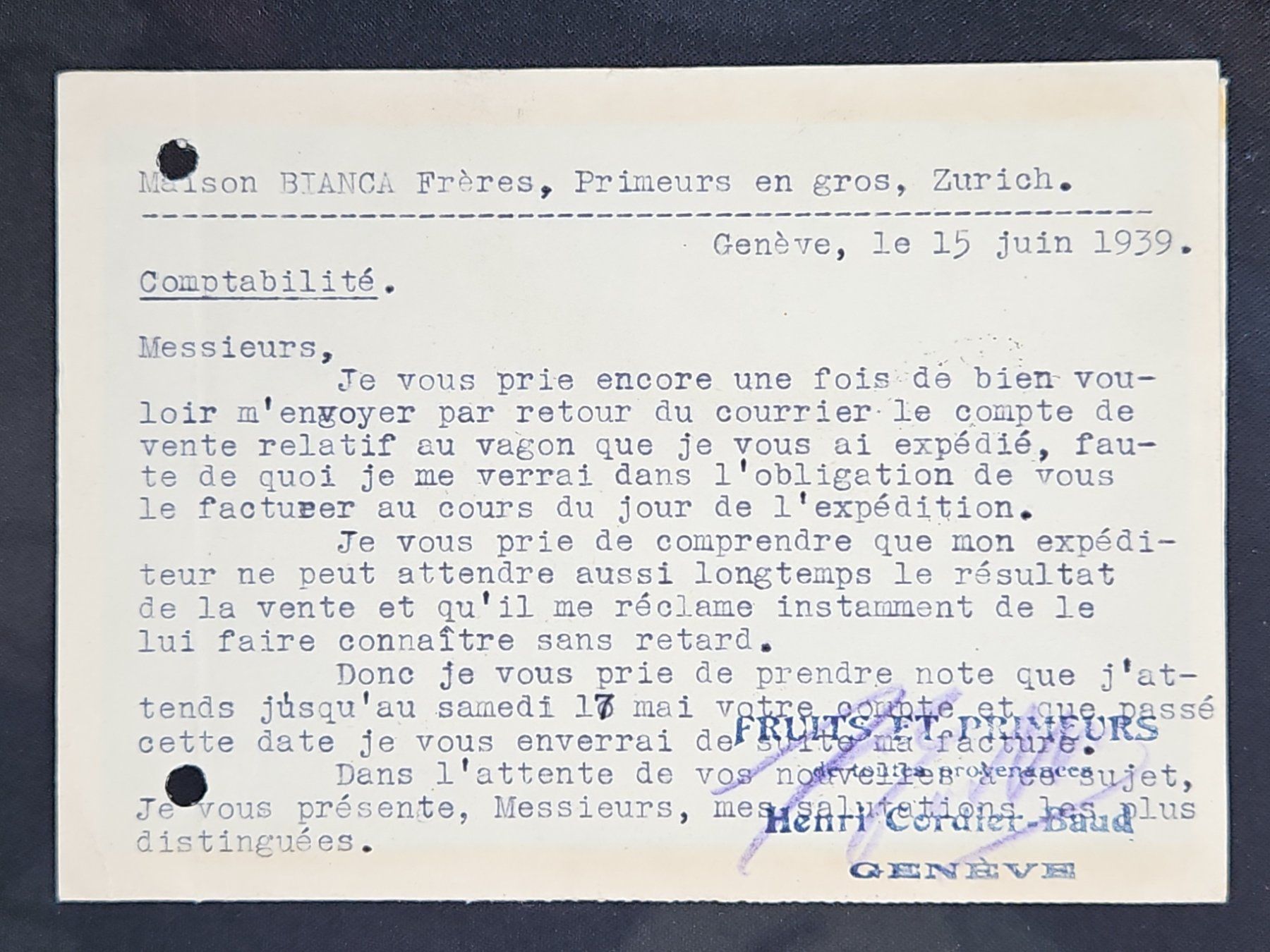 Tutti i francobolli: CL23 Carte Postale + Timbre Suisse 1939 – Usato da Cousset venduto da Patrick_Collections 1