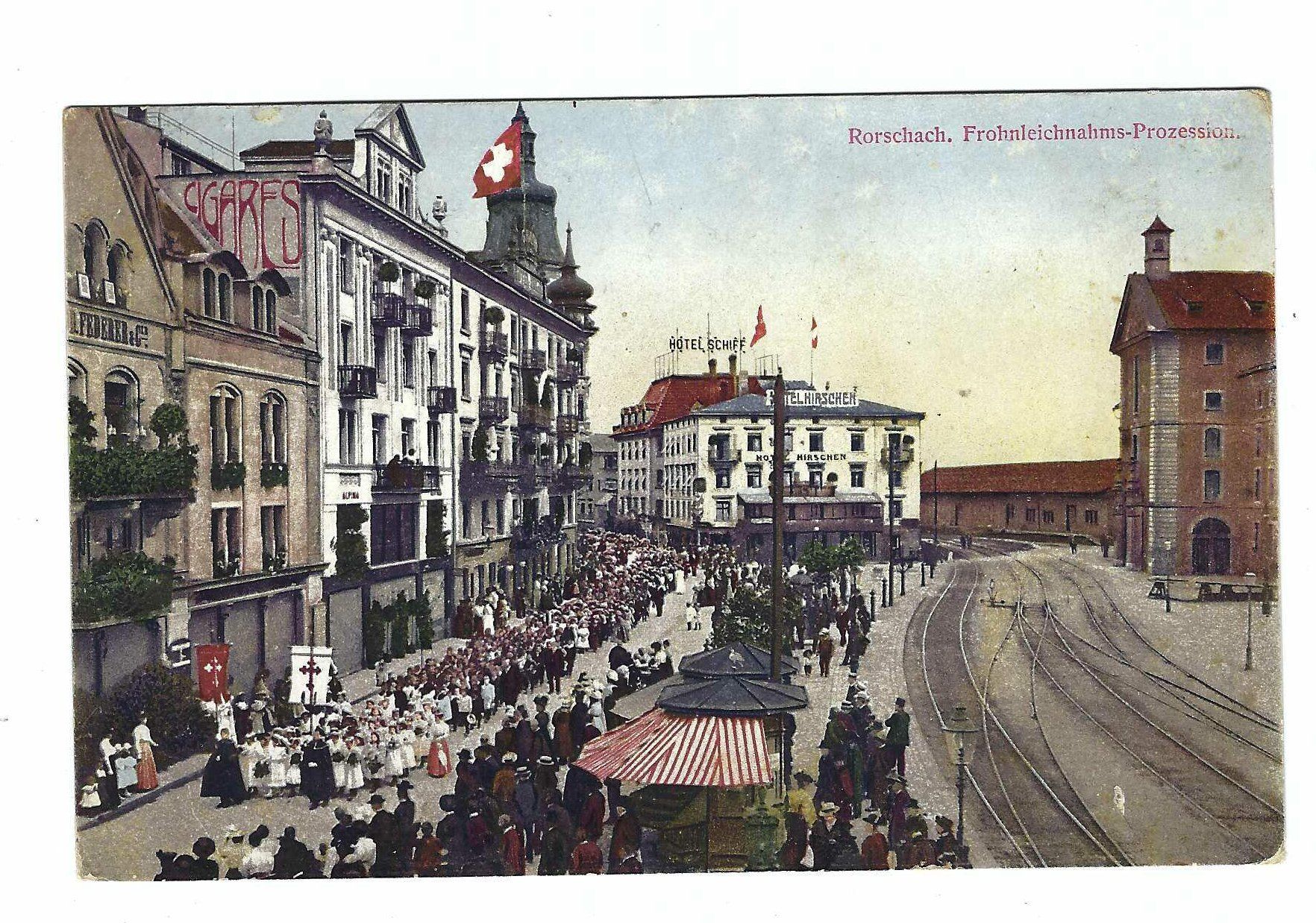 Cartes postales: Rorschach Fronleichnahms-Prozession 1909 ak – D'occasion à Aarau par fussball-fussball