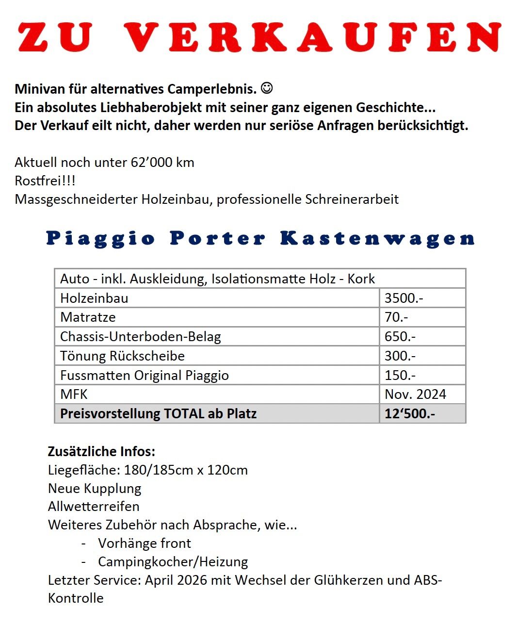 Piaggio Autos: Piaggio Minivan – Gebraucht aus Basel von JUne2013 1