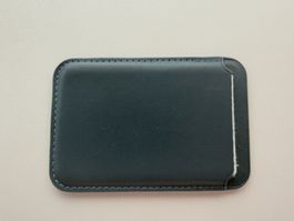 MagSafe Kartenhalter aus blauem Leder für iPhone - Neu