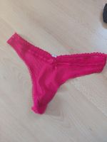 Damen String Tanga gerippt mit Spitze 