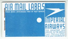 Canada Airmail Label Booklet 1935, IMPERIAL Airways **