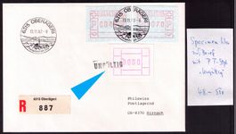 ATM SPECIMEN 15_PROBEDRUCK leer-lila_auf Brief 1982_UNGÜLTG!