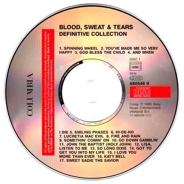 CD: set 2CD's - Blood, Sweat & Tears - inc. "Spinning Wheel" – Usato da Unterbäch venduto da fiqsa 3
