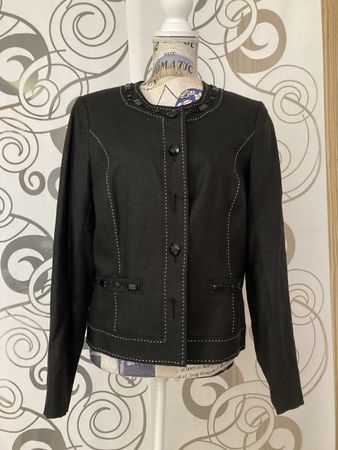 Schwarze Damen Leinen Jacke von Sixth Sense,