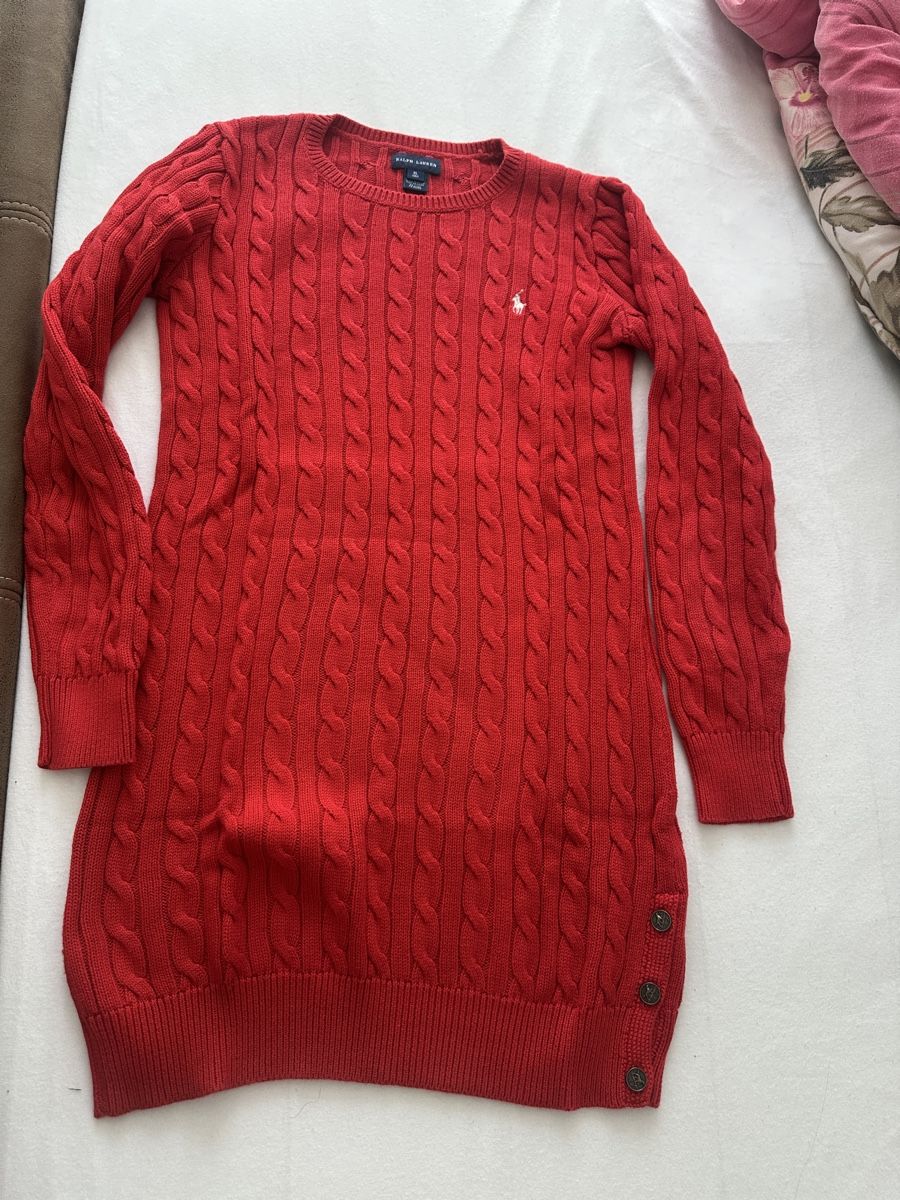 Ralph Lauren Vestiti & Gonne: Ralph Lauren Strickkleid, Rot – Usato da Perlen venduto da H.Spa 1