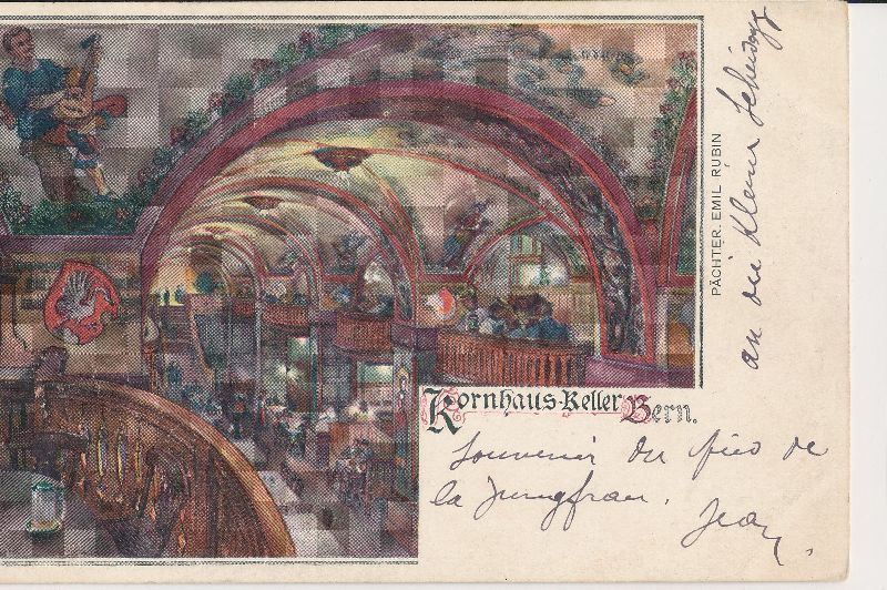 Cartes postales: Bern - Kornhauskeller Litho 1900 Stempel Eigergletscher – D'occasion à Emmenbrücke par teestube