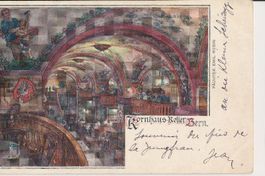 Bern - Kornhauskeller Litho 1900 Stempel Eigergletscher