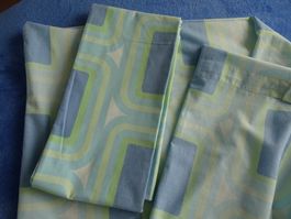 Bettwäsche. 1Duvet-/1Kissenanzug. 100%Baumwolle. blau-gelb