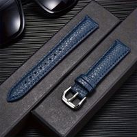 Bracelet de montre en cuir de veau souple 20 mm Dark Blue