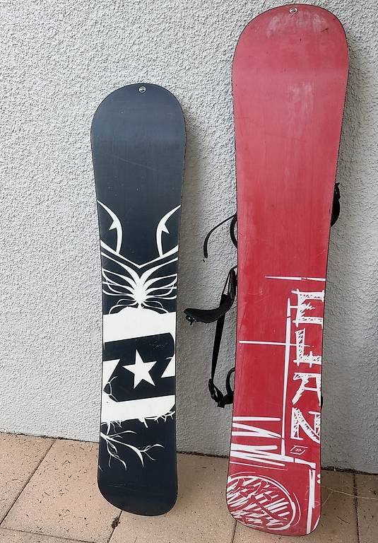 Board: Lot de 2 Planches de Snowboard avec Fixations – Usato da Epalinges venduto da flo_7p8m 1