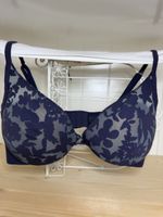 La Perla BH, Grösse 75A-B, Marineblau mit Blumenmuster