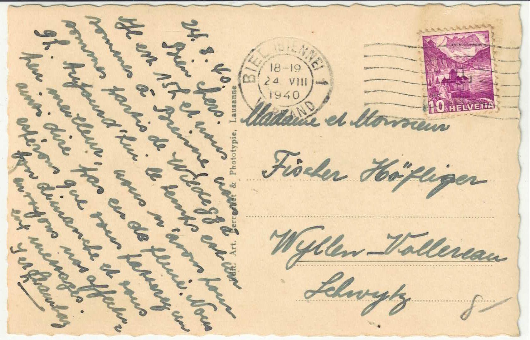 Cartoline postali: Biel-Bienne - Vue generale - Generalansicht – Usato da Ettingen venduto da Kartenplanet 1