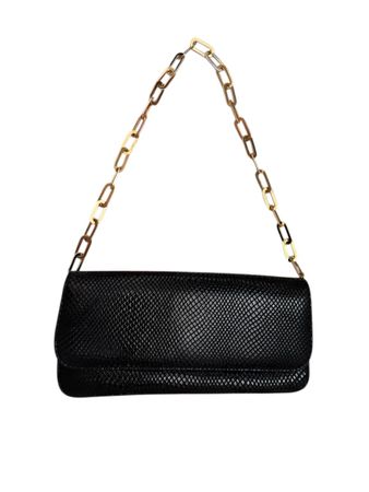 Stuart Weitzman Clutch Bag Schwarz mit Goldkette Neu!