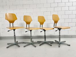 4 SCHULSTÜHLE, EMBRU, ORIGINAL, VINTAGE, KLASSIKER