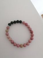 Bracelet pierres naturelles Rhodonite et Lave volcanique