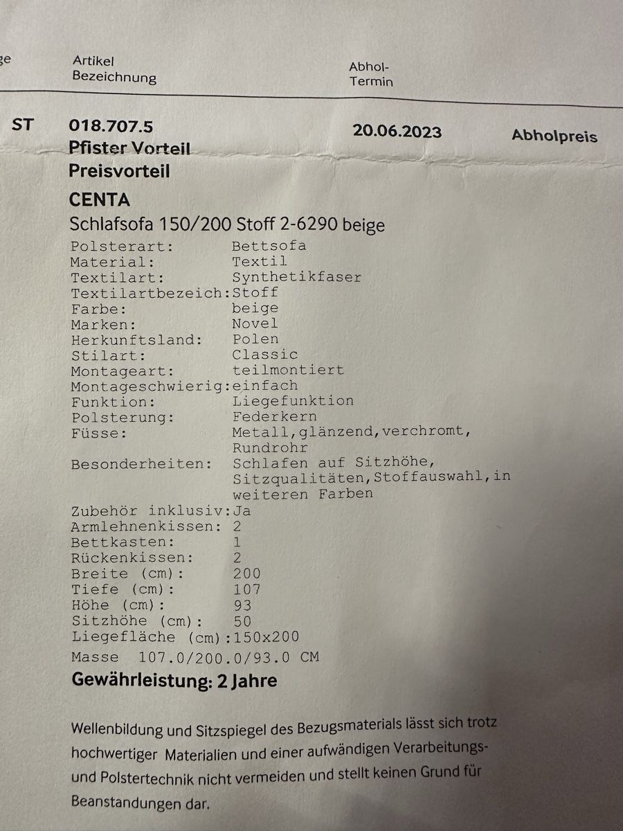 Sofas: Schlafsofa Pfister – Neu (gemäss Beschreibung) aus Glattbrugg von SMusic98 7