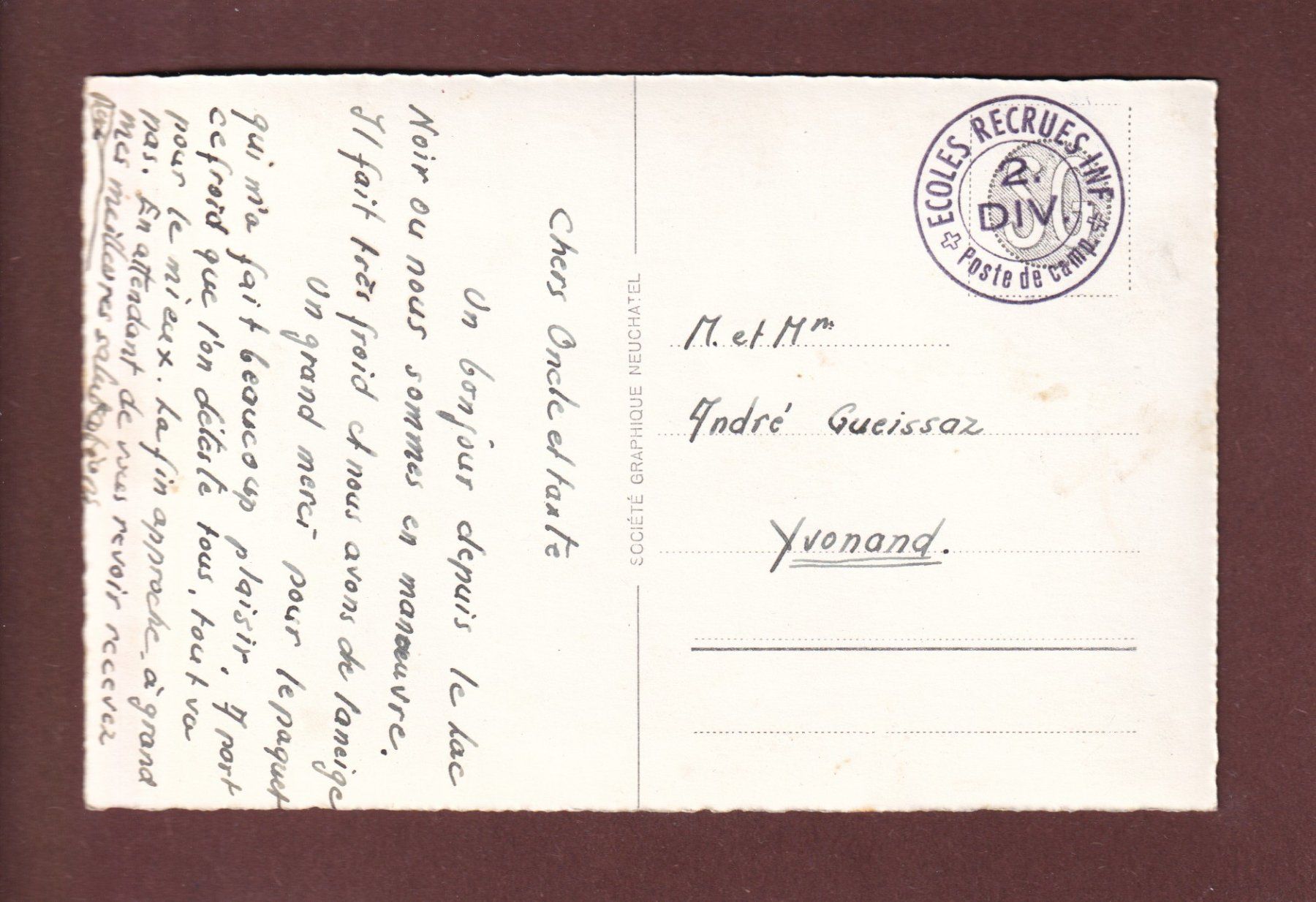 Cartoline postali: SCHWARZSEE / LAC NOIR - Feldpost – Usato da Pully venduto da nicecards-shop 1